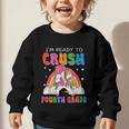 I'm Ready To Crush Fourth Grade Unicorn Back To School Girls Graphic Toddler Sweatshirt