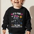 It's Fine I'm Fine Everything Is Fine Cat Back To School Graphic Toddler Sweatshirt