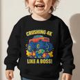 Kids 4k Boys Back To School Shirt Monster Truck Crushing 4k Graphic Toddler Sweatshirt