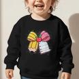 Pencil Coquette Bow Happy First Day Of School Back To School Graphic Toddler Sweatshirt Pencil Coquette Bow Happy First Day Of School Back To School Graphic Toddler Sweatshirt