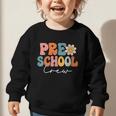 Preschool Crew Team Retro Groovy Vintage Back To School Graphic Toddler Sweatshirt