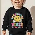 Preschool Vibes Smile Face Back To School Kinder Girls Kids Graphic Toddler Sweatshirt Preschool Vibes Smile Face Back To School Kinder Girls Kids Graphic Toddler Sweatshirt