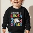 Im Ready To Crush 2nd Grade Boy Unicorn Back To School Graphic Toddler Sweatshirt