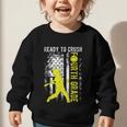 Ready To Crush Fourth Grade Softball USA Flag Back To School Graphic Toddler Sweatshirt Ready To Crush Fourth Grade Softball USA Flag Back To School Graphic Toddler Sweatshirt
