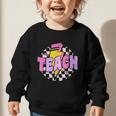 Retro Checkered Teach Pencil Lightning Back To School Graphic Toddler Sweatshirt Retro Checkered Teach Pencil Lightning Back To School Graphic Toddler Sweatshirt