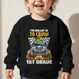 Rollin Crush Dinosaur Monster Truck Back To School 1st Grade Graphic Toddler Sweatshirt