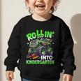 Rollin' Into Kindergarten Monster Truck Back To School Boys Graphic Toddler Sweatshirt Rollin' Into Kindergarten Monster Truck Back To School Boys Graphic Toddler Sweatshirt