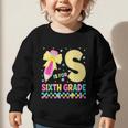 S Is For Sixth Grade Back To School Pencil Bow 6th Grade Kid Graphic Toddler Sweatshirt