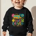 School Bus Driver Boho Floral Leopard Back To School Womens Graphic Toddler Sweatshirt