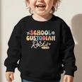 School Custodian Rocks Shirt Back To School Groovy Graphic Toddler Sweatshirt