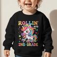 Second Grade Back To School First Day Girls Rollin Unicorn Graphic Toddler Sweatshirt Second Grade Back To School First Day Girls Rollin Unicorn Graphic Toddler Sweatshirt