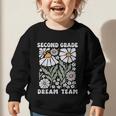 Second Grade Dream Team Back To School Boho Flower 2nd Grade Graphic Toddler Sweatshirt