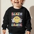 Sixth Grade Vibes Smile Face 6th Grade Team Back To School Graphic Toddler Sweatshirt