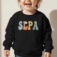 SLPA Groovy Women Appreciation Day Hello Back To School Graphic Toddler Sweatshirt