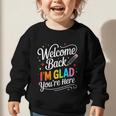 Welcome Back I'm Glad You'Re Here Back To School First Day Graphic Toddler Sweatshirt Welcome Back I'm Glad You'Re Here Back To School First Day Graphic Toddler Sweatshirt