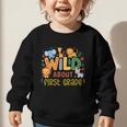 Wild About First Grade Safari Jungle Animals Back To School Graphic Toddler Sweatshirt Wild About First Grade Safari Jungle Animals Back To School Graphic Toddler Sweatshirt