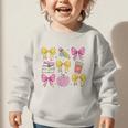 Apple Coquette Bow Books First Day Of School Back To School Graphic Toddler Sweatshirt Apple Coquette Bow Books First Day Of School Back To School Graphic Toddler Sweatshirt