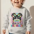 Back To School Bruh I'm In 2nd Grade Cute Girls Messy Bun Graphic Toddler Sweatshirt