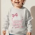 Back To School Cute Pink Coquette Girls Hello Second Grade Graphic Toddler Sweatshirt