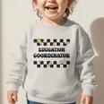 Education Coordinator Groovy Back To School Checkered Graphic Toddler Sweatshirt Education Coordinator Groovy Back To School Checkered Graphic Toddler Sweatshirt