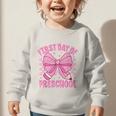 First Day Of Preschool Coquette Bow Back To School Girls Graphic Toddler Sweatshirt First Day Of Preschool Coquette Bow Back To School Girls Graphic Toddler Sweatshirt