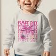 First Day Of School Girls Coquette Bow Back To School Performance Graphic Toddler Sweatshirt First Day Of School Girls Coquette Bow Back To School Performance Graphic Toddler Sweatshirt