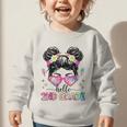 Hello 2nd Grade Messy Bun Girl Back To School First Day Graphic Toddler Sweatshirt Hello 2nd Grade Messy Bun Girl Back To School First Day Graphic Toddler Sweatshirt