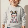 Hello 4th Grade Messy Bun Hair Back To School Girls Graphic Toddler Sweatshirt
