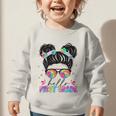 Hello First Grade Shirt Messy Bun Tie Dye Back To School Graphic Toddler Sweatshirt Hello First Grade Shirt Messy Bun Tie Dye Back To School Graphic Toddler Sweatshirt