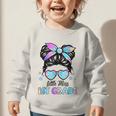 Little Miss 1st Grade Messy Bun Back To School Girls Kids Graphic Toddler Sweatshirt