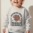 Roaring Into Middle School Tiger Back To School Boy Girl Kid Graphic Toddler Sweatshirt