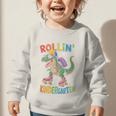 T Rex Rollin Into Kindergarten Back To School First Day Boys Graphic Toddler Sweatshirt T Rex Rollin Into Kindergarten Back To School First Day Boys Graphic Toddler Sweatshirt