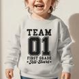 Team 1st Grade All-Stars Back To School Sports Jersey Graphic Toddler Sweatshirt