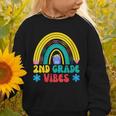 2nd Grade Vibes Back To School Rainbow Second Grade Graphic Toddler Sweatshirt