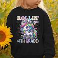 4th Grade Back To School First Day Girls Rollin Unicorn Graphic Toddler Sweatshirt 4th Grade Back To School First Day Girls Rollin Unicorn Graphic Toddler Sweatshirt