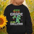 4th Grade Level Unlocked Back To School Pixel Game Graphic Toddler Sweatshirt