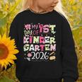 Back To School My 1st Day Of Kindergarten 2026 Bow Graphic Toddler Sweatshirt Back To School My 1st Day Of Kindergarten 2026 Bow Graphic Toddler Sweatshirt