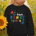 Back To School Autism Puzzle Pieces Autistic First Grade ASD Graphic Toddler Sweatshirt