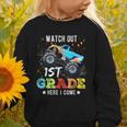 Back To School First Grade Here I Come For Boy Kids Truck Graphic Toddler Sweatshirt