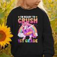 Back To School Unicorn Girls I'm Ready To Crush 1st Grade Graphic Toddler Sweatshirt