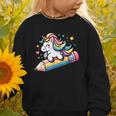 Back To School Unicorn Riding A Pencil Graphic Toddler Sweatshirt Back To School Unicorn Riding A Pencil Graphic Toddler Sweatshirt
