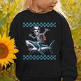 Boys Skeleton Riding a Shark Back To School Graphic Toddler Sweatshirt