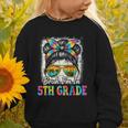 Bruh I'm In 5th Grade Back To School Messy Bun Tie Dye Headb Graphic Toddler Sweatshirt Bruh I'm In 5th Grade Back To School Messy Bun Tie Dye Headb Graphic Toddler Sweatshirt