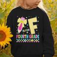 F Is For Fourth Grade Back To School Pencil Bow 4th Grade Graphic Toddler Sweatshirt F Is For Fourth Grade Back To School Pencil Bow 4th Grade Graphic Toddler Sweatshirt