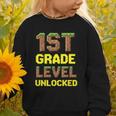 First Day Of 1st Grade Level Unlocked Back To School For Boy Graphic Toddler Sweatshirt First Day Of 1st Grade Level Unlocked Back To School For Boy Graphic Toddler Sweatshirt