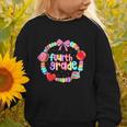 First Day Of 4th Grade Friendship Bracelet Back To School Graphic Toddler Sweatshirt