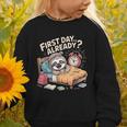 First Day Already Sloth Alarm Clock Back To School Graphic Toddler Sweatshirt First Day Already Sloth Alarm Clock Back To School Graphic Toddler Sweatshirt