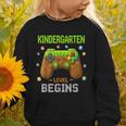 First Day Of Kindergarten Level Begins Back To School Graphic Toddler Sweatshirt First Day Of Kindergarten Level Begins Back To School Graphic Toddler Sweatshirt