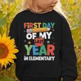 First Day Of My Last Year In Elementary Back To School Graphic Toddler Sweatshirt First Day Of My Last Year In Elementary Back To School Graphic Toddler Sweatshirt