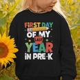 First Day Of My Last Year In Pre-k Back To School Graphic Toddler Sweatshirt First Day Of My Last Year In Pre-k Back To School Graphic Toddler Sweatshirt